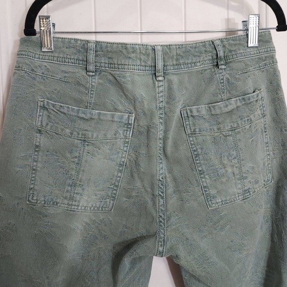 By Anthropologie Womens Pants The Wanderer Green Floral Cargo Utility Size 28 - Picture 7 of 10
